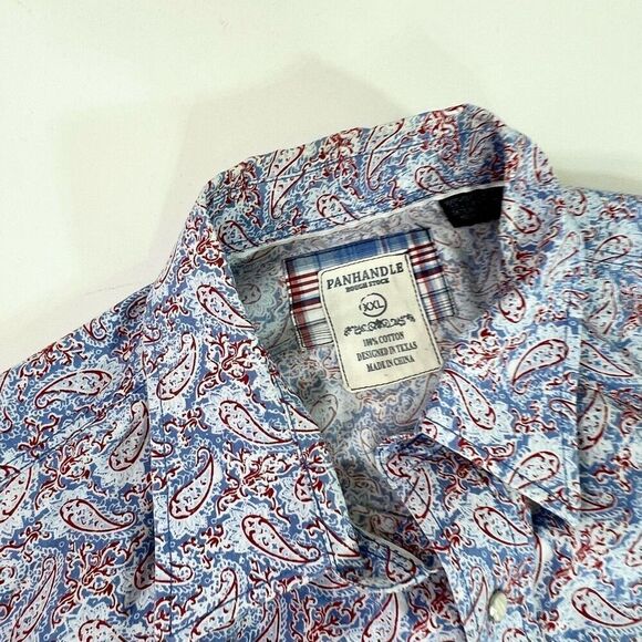 Panhandle Shirt Mens 2XL Multicolor Western Paisley Long Sleeve Button Up - Picture 4 of 11